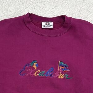 Vintage Excalibur Hotel Casino Las Vegas Pullover Sweatshirt XL Embroidered USA